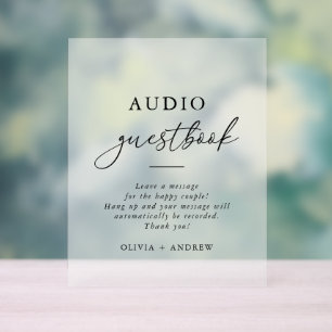Modern Elegant Audio Guestbook Acryl Bord