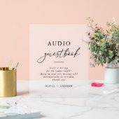 Modern Elegant Audio Guestbook Acryl Bord (Huwelijk)