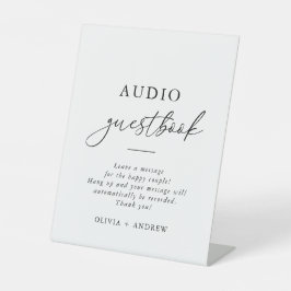 Modern Elegant Audio Guestbook Reclamebord Met Voetstuk