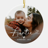 Modern Elegant Auntie Photo Keramisch Ornament (Voorkant)