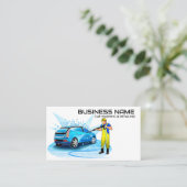 Modern elegant | Auto's wassen en automatisch QR-c Visitekaartje (Staand voorkant)