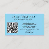 Modern elegant | Auto's wassen en automatisch QR-c Visitekaartje (Achterkant)