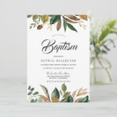 Modern Elegant Autumn Fall Leaves Baptisme Kaart (Staand voorkant)