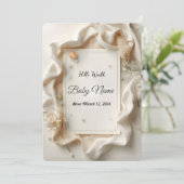 Modern Elegant Baby Announcement Card Feestdagenkaart (Staand voorkant)