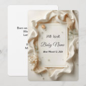 Modern Elegant Baby Announcement Card Feestdagenkaart (Voorkant / Achterkant)