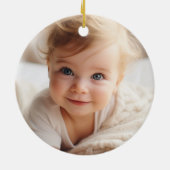 Modern Elegant Baby Eerste Kerstfoto Keramisch Ornament (Achterkant)