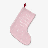 Modern Elegant baby First Christmas Blush Pink Kleine Kerstsok (Voorkant (Hangend))