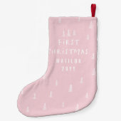 Modern Elegant baby First Christmas Blush Pink Kleine Kerstsok (Achterkant)