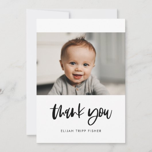 Modern elegant Baby shower bedankt je kaart (Voorkant)