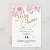 Modern Elegant babydouchemeisje Kaart (Voorkant / Achterkant)