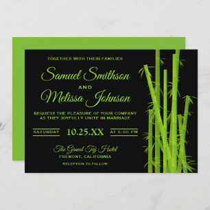 Modern Elegant Bamboo Plant Weddenschap Kaart