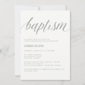 Modern Elegant Baptisme | Fijne bloemrug Kaart (Voorkant)