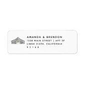 Modern Elegant Barn retour adres label (Voorkant)