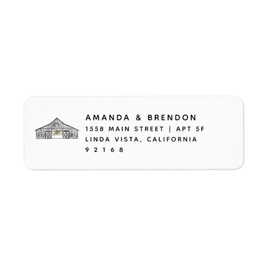 Modern Elegant Barn retour adres label (Voorkant)