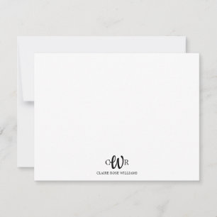 Modern Elegant Basic 3 Monogram Boho Chic Patroon Notitiekaartje