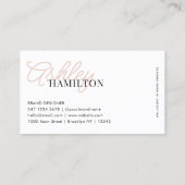 Modern Elegant Basic Typografie Script Blush Pink Visitekaartje (Achterkant)