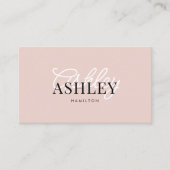 Modern Elegant Basic Typografie Script Blush Pink Visitekaartje (Voorkant)