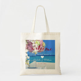 Modern Elegant Beach Wedding Welcome Favor Tote Bag