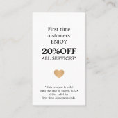 Modern Elegant Beauty Black White First Time Kortingskaartje (Voorkant)