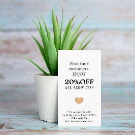 Modern Elegant Beauty Black White First Time Kortingskaartje