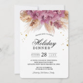 Modern Elegant Beauty Pink Orchid & Pampas & Gold Kaart (Voorkant)