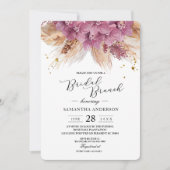 Modern Elegant Beauty Pink Orchid & Pampas & Gold Kaart (Voorkant)