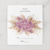 Modern Elegant Beauty Pink Orchid & Pampas & Gold Plaatskaartje (Buitenkant ongevouwen)