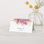 Modern Elegant Beauty Pink Orchid & Pampas & Gold Plaatskaartje (Achterkant)