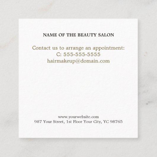 Modern Elegant Beauty Salon Coupon (Achterkant)