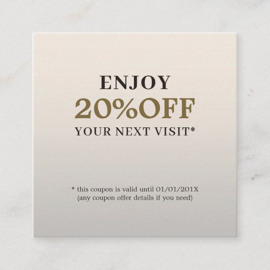 Modern Elegant Beauty Salon Coupon (Voorkant)