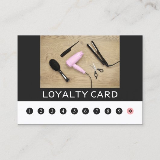 Modern Elegant Beauty Salon Hair Loyalty Kaart (Voorkant)