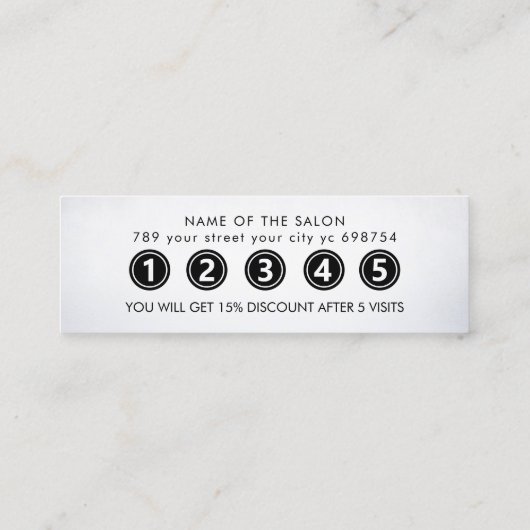 Modern Elegant Beauty Salon Klantenkaartje (Achterkant)