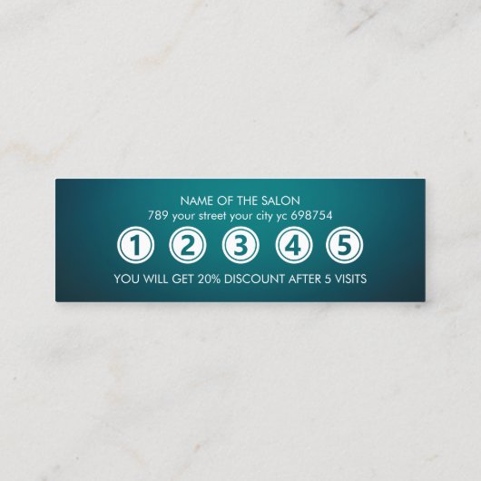 Modern Elegant Beauty Salon Klantenkaartje (Achterkant)