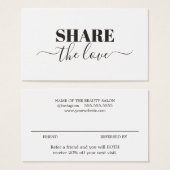 Modern Elegant Beauty Salon Referral Visitekaartje (Voorkant /achterkant)