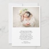 Modern Elegant Bedankt voor de eenvoudige foto Aankondiging (Achterkant)