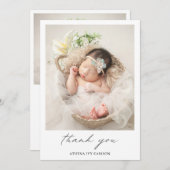 Modern Elegant Bedankt voor de eenvoudige foto Aankondiging (Voorkant / Achterkant)