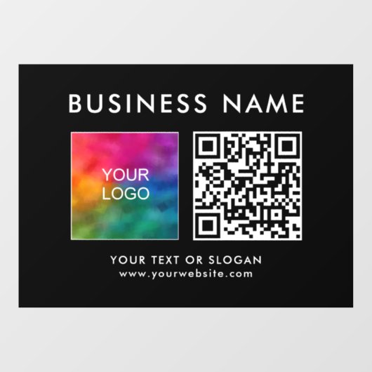 Modern Elegant Bedrijf Logo QR Code Trendy Raamsticker (Vel)