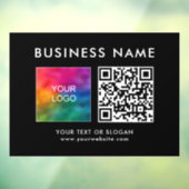 Modern Elegant Bedrijf Logo QR Code Trendy Raamsticker (Vel 3)