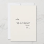 Modern & Elegant Beige Bruidsmeisje voorstel Kaart (Achterkant)