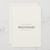 Modern & Elegant Beige Bruidsmeisje voorstel Kaart (Voorkant / Achterkant)