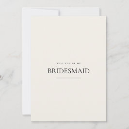 Modern & Elegant Beige Bruidsmeisje voorstel Kaart