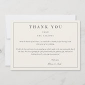 Modern & Elegant beige Dank u Kaart (Voorkant)