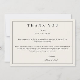 Modern & Elegant beige Dank u Kaart