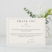 Modern & Elegant beige Dank u Kaart (Staand voorkant)