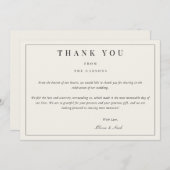 Modern & Elegant beige Dank u Kaart (Voorkant / Achterkant)