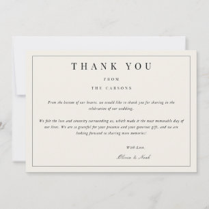 Modern & Elegant beige Dank u Kaart