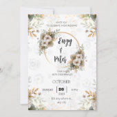 Modern Elegant beige en groene trouwuitnodiging Kaart (Voorkant)