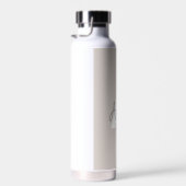 Modern Elegant Beige Monogram Custom Initiaal Waterfles (Rechts)