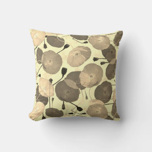 Modern Elegant Beige Poppy Floral Kussen