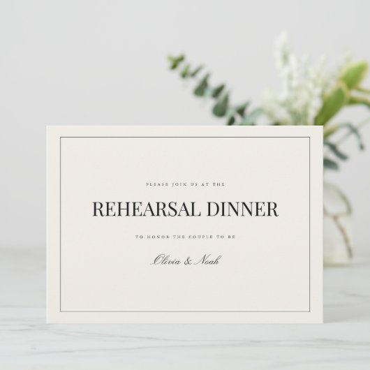 Modern & Elegant Beige Repetitie Diner Kaart (Staand voorkant)